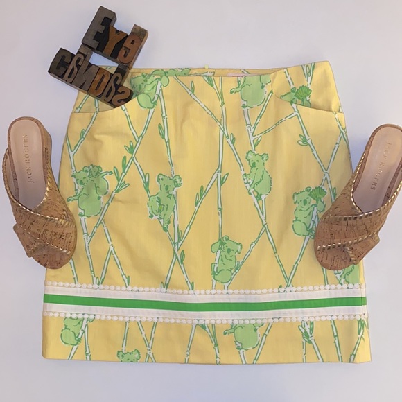 🌴LILLY PULITZER Originals ‘Climbing the Ladder’ Koala/Bamboo Print A-Line Skirt - Picture 11 of 12